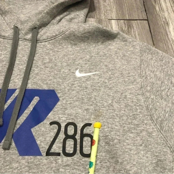 Nike Mens JR 286 Logo Pullover‎ Fleece Hoodie Size L Gray - Picture 3 of 8